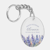 Porte-clés 95e anniversaire Juillet Fleur de naissance Cadeau (Devant gauche)