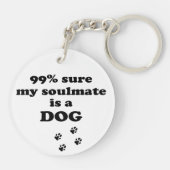Porte-clés 99% sûr que mon âme soeur est un chien - Citation  (Dos)