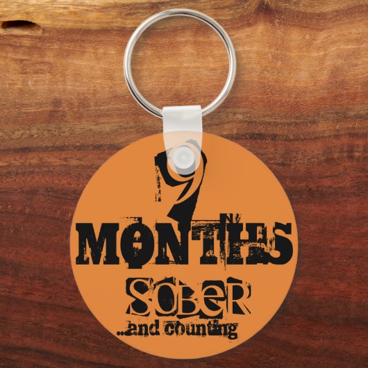 Porte-clés 9 mois Sobriété (Recto)