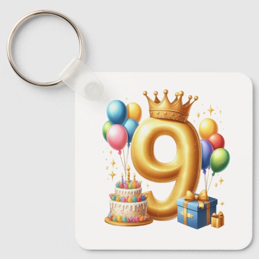 Porte-clés 9e anniversaire doré (Recto)