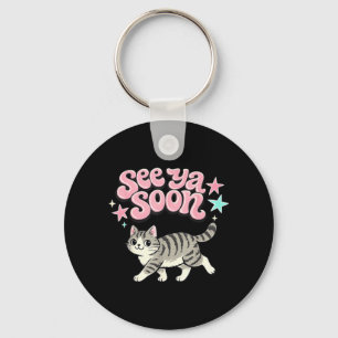 Porte-clés À bientôt chat citation drôle de chat star