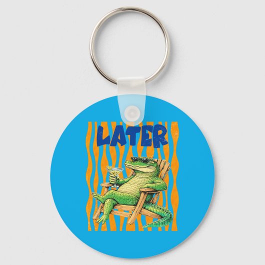 Porte-clés À bientôt Gator Drôle Alligator Crocodile Rétro (Recto)