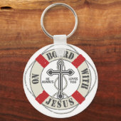 Porte-clés À bord avec Jésus (Recto)