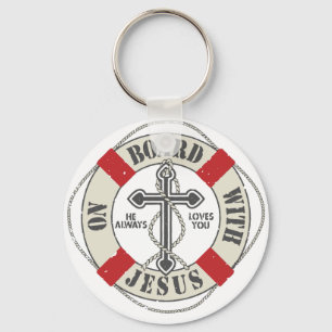 Porte-clés À bord de avec Jésus