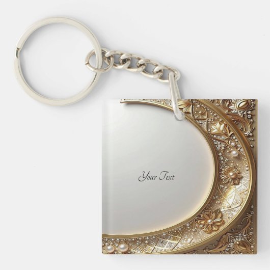 Porte-clés à cadre doré orné (Devant)