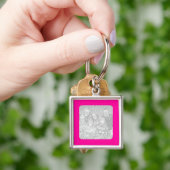 Porte-clés à cadre rose vif (main)