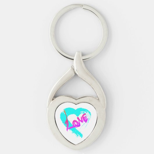 Porte-clés à charme zipper Love Hearts (Devant)