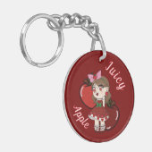 Porte-clés A Customized Key Chain with Cute Apple Chibi (Devant gauche)