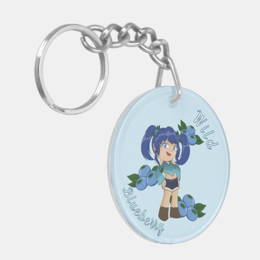 Porte-clés A Customized Key Chain with Cute Blueberry Chibi (Devant gauche)