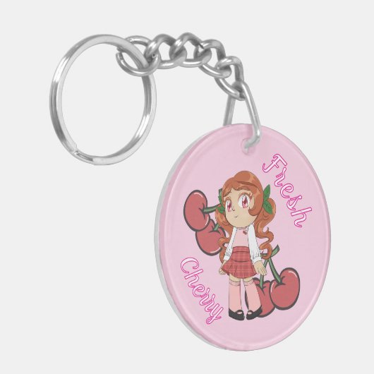 Porte-clés A Customized Key Chain with Cute Cherry Chibi (Devant gauche)