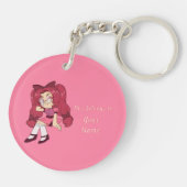 Porte-clés A Customized Key Chain with Cute Strawberry Chibi (Dos)