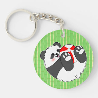 Porte-clés A Cute Baby Panda Playing with a Ball