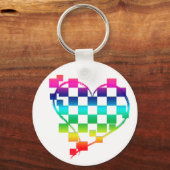 Porte-clés à damiers coeur. (Recto)