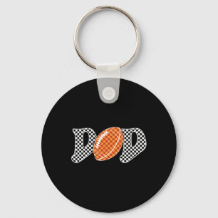 Porte-clés à damiers Football Papa For Men Fête des pères