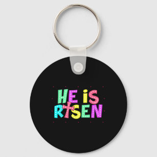Porte-clés à damiers Il Est Ressuscité Jésus Christian Easter