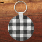 Porte-clés à damiers Plaid Noir Et Blanc (Recto)