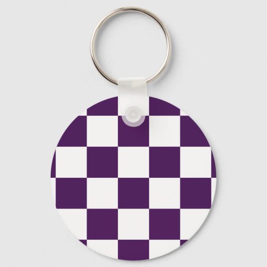 Porte-clés à damiers violet et blanc (Recto)