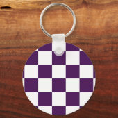Porte-clés à damiers violet et blanc (Recto)