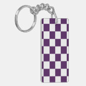 Porte-clés à damiers violet et blanc (Devant gauche)