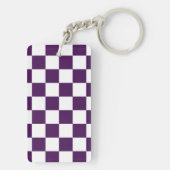 Porte-clés à damiers violet et blanc (Dos)