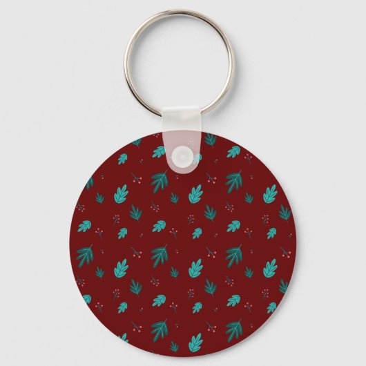 Porte-clés À feuillage persistant Tree Feuilles et Red Holly (Recto)