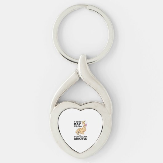 Porte-clés A Good Day Starts With Coffee & Giraffe Gift Funny (Devant)