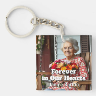 Porte-clés À jamais dans nos cœurs | Photo de souvenir mémori