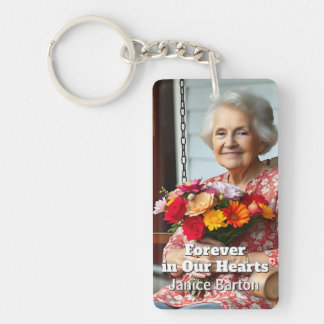 Porte-clés À jamais dans nos cœurs | Photo souvenir mémorial