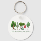 Porte-clés À la maison dans la forêt Citation inspirante (Verso)