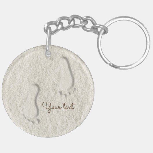 Porte-clés À la plage - empreintes de sable (Dos gauche)