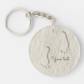 Porte-clés À la plage - empreintes de sable (Devant)