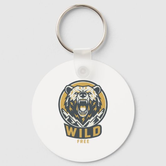 Porte-clés à l'emblème de l'ours WILD & FREE (Recto)