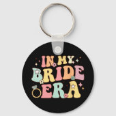 Porte-clés À l'ère de ma mariée, fiançailles de mariage groov (Recto)