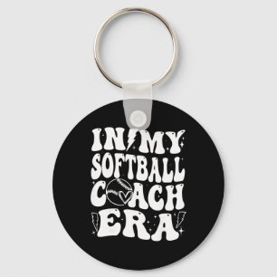 Porte-clés À l'ère de mon entraîneur de softball drôle papa m
