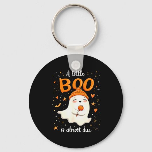 Porte-clés A Little Boo Is Almost Due Expecting Mom Halloween (Recto)