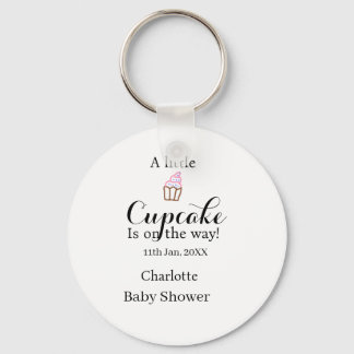 Porte-clés A little cupcake is on its way baby shower name da