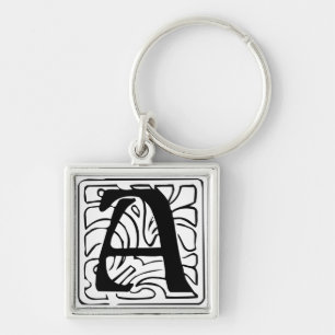 Porte-clés A Monogramm schwarz weiß