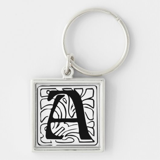 Porte-clés A Monogramm schwarz weiß (Devant)