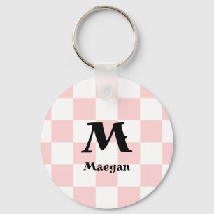 Porte-clés à motif à carreaux rouge clair