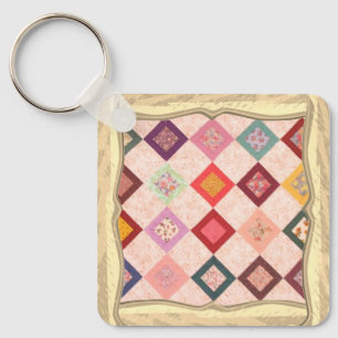 Porte-clés à motif de tissus colorés