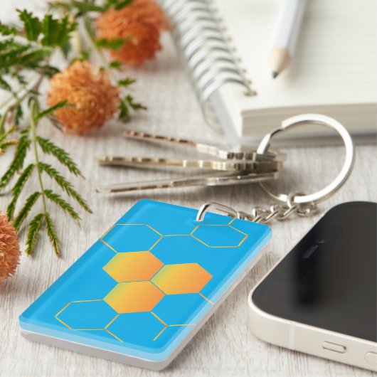 Porte-clés à motif en nid d'abeille (Devant droit)