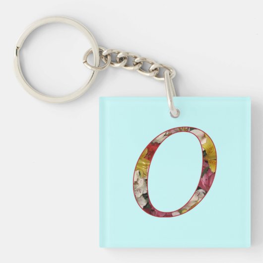 Porte-clés à motif floral O Monogramme (Devant)