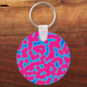 Porte-clés à petits pois croisés rose et bleu (Recto)