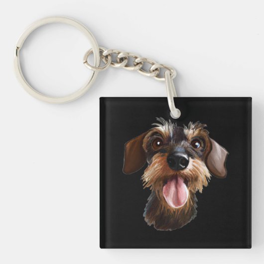 Porte-clés À poils durs Dachshund (Devant)