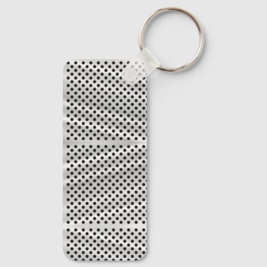 Porte-clés A rectangular keychain with a metal ring (Verso)