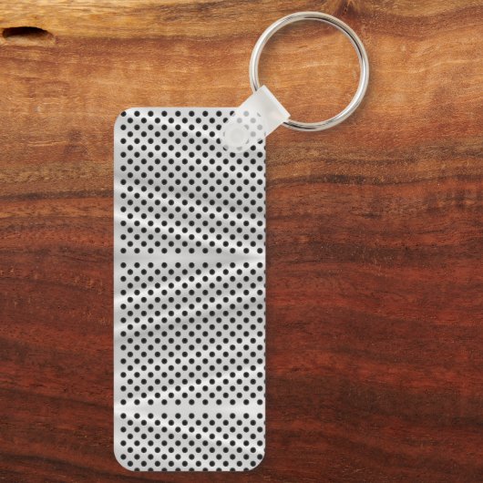 Porte-clés A rectangular keychain with a metal ring (Verso)
