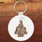 Porte-clés A Squirrel Christmas Tree Lights Forest Animal Lov (Recto)