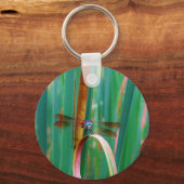 Porte-clés A teal Eyed Dragonfly with cattails (Recto)