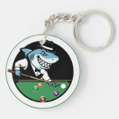 Porte-clés à thème de requin de billard Cool (Dos)