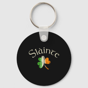 Porte-clés À votre santé Drapeau irlandais Trèfle de la Saint